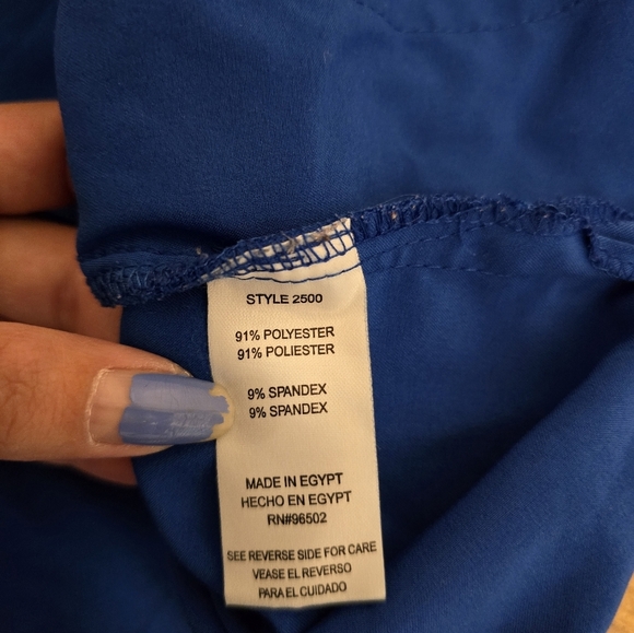 HH Works By Healing Hands Royal Blue Scrub Top Womens Plus Size 2X - Picture 5 of 9